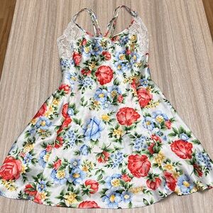 Victoria's Secret Vintage 1990’s Blooming Garden White Slip Dress Coquette Style